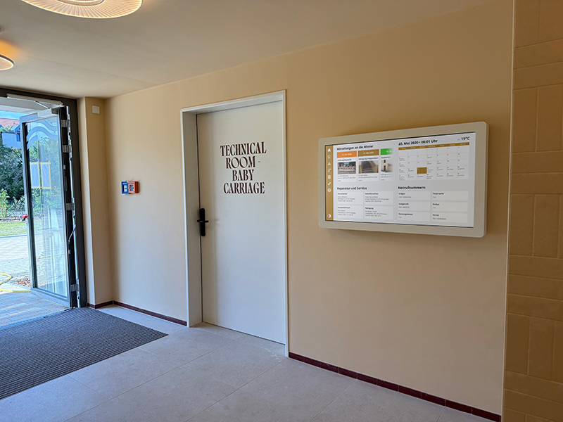 Digitaler Hausaushang, digitale Pinwand mit Hausaushängen - Wohnwirtschaft, moderner Auftritt und Markenpflege