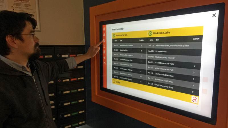 Digitaler Hausaushang, digitale Pinwand mit Hausaushängen - Mieterinformationen, viele Informationen übersichtlich strukturiert anzeigen
